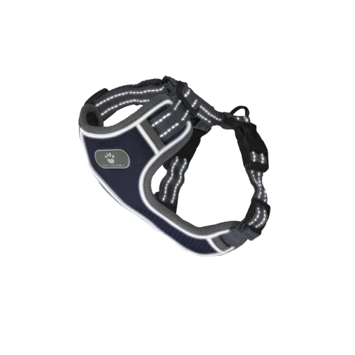 Шлея анатомічна світловідбивна AnimAll HL-8005-2 для собак, колір темно-синій, S 28-48 см